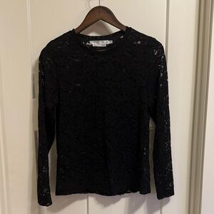 Chic Black Lace Long Sleeve Top